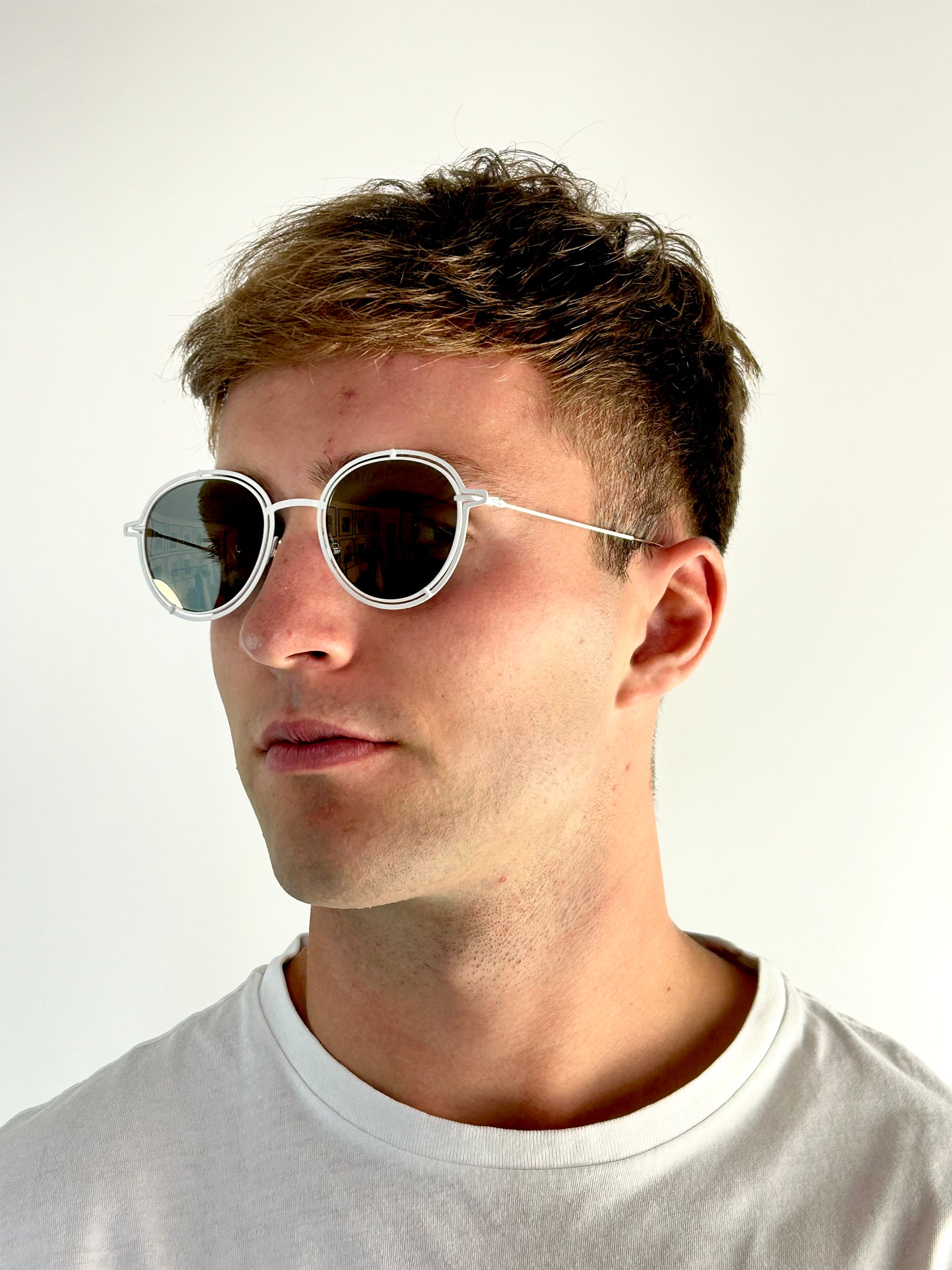 DIOR MEN'S DIOR0210S 2C9/MV MATTE WHITE sunglasses