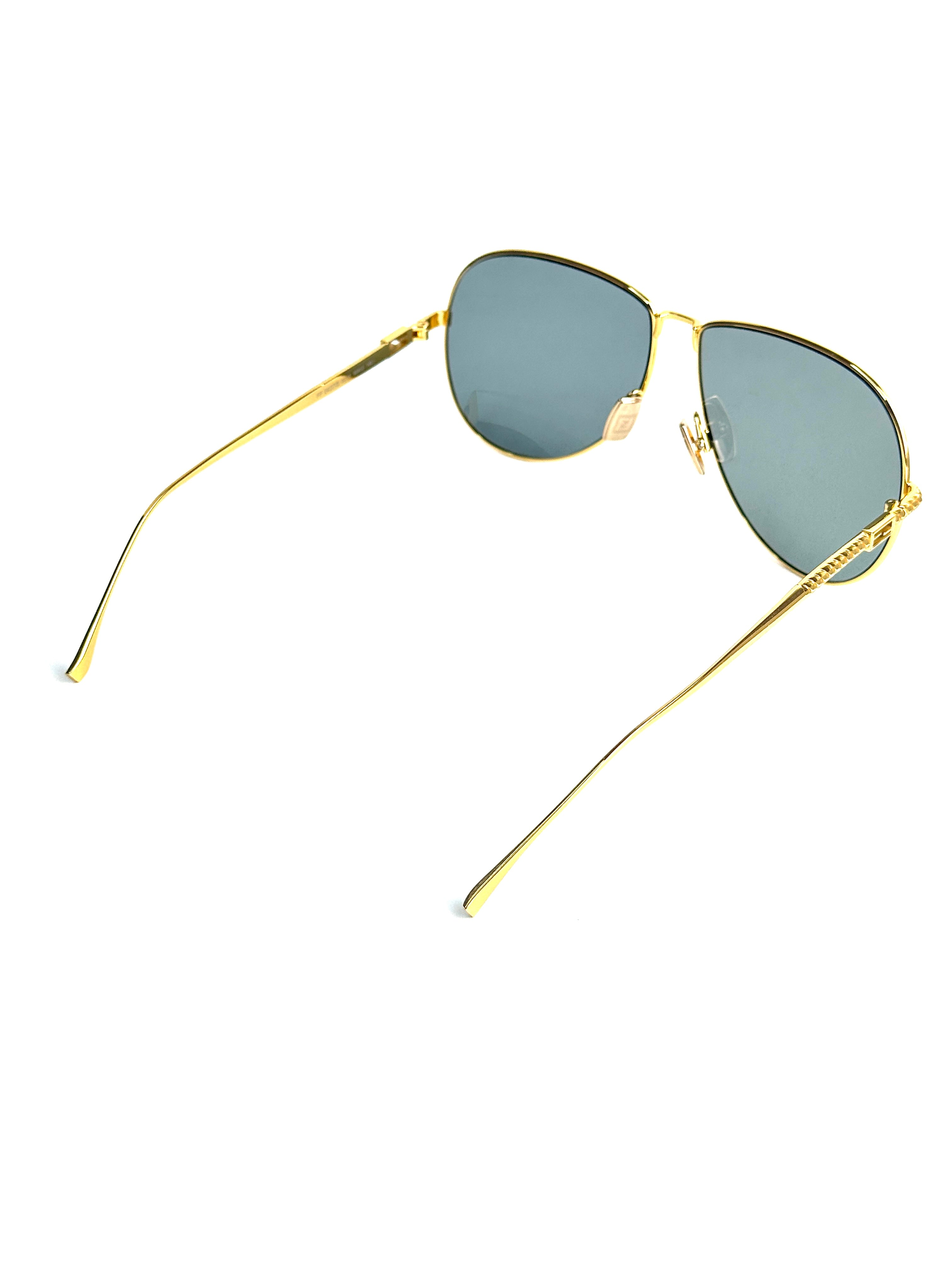 FENDI FF0437/S YELLOW GOLD BLUE LENS sunglasses