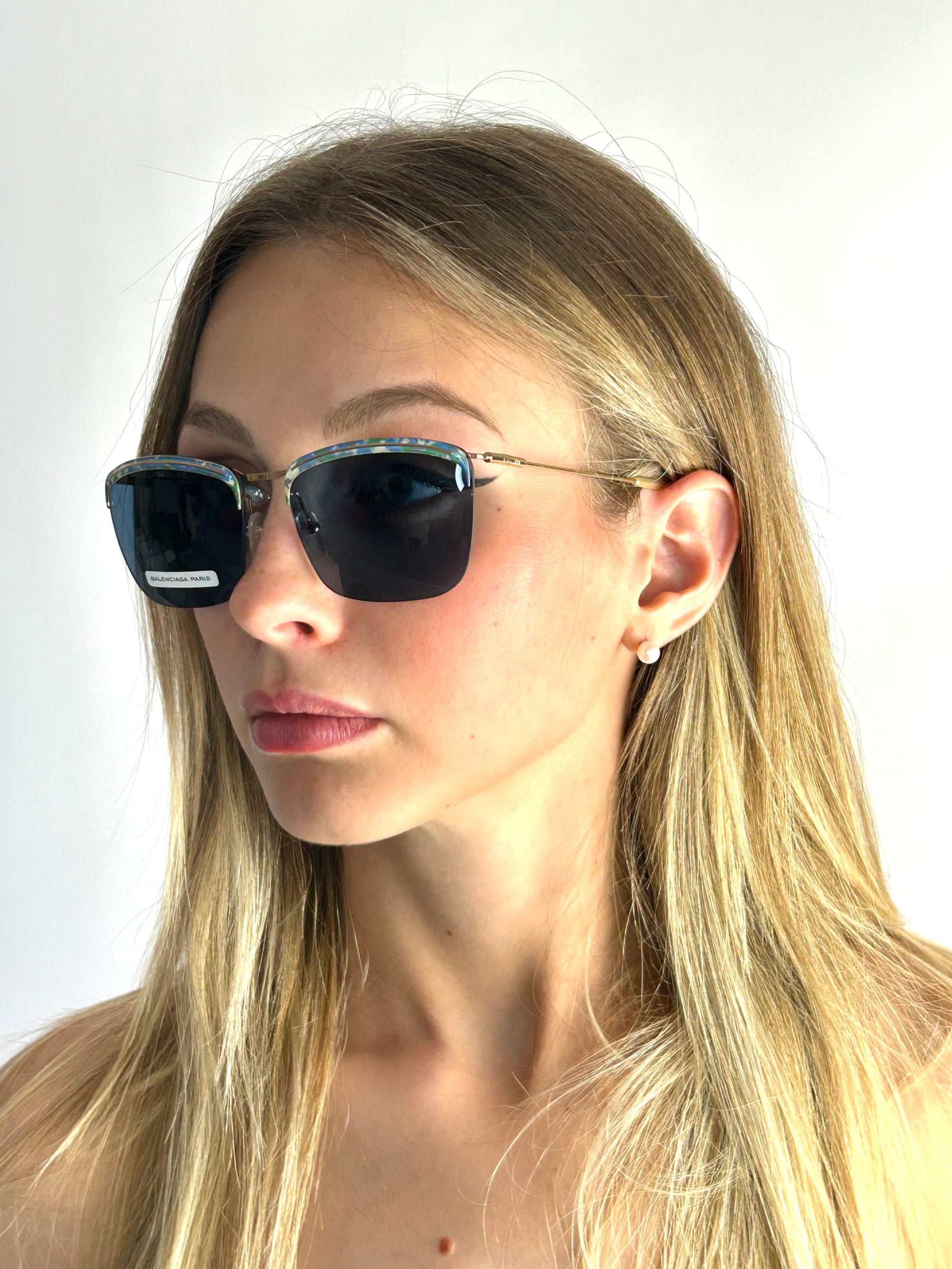BALENCIAGA BAL 0129/S 01X/8F BLUE-GOLD sunglasses