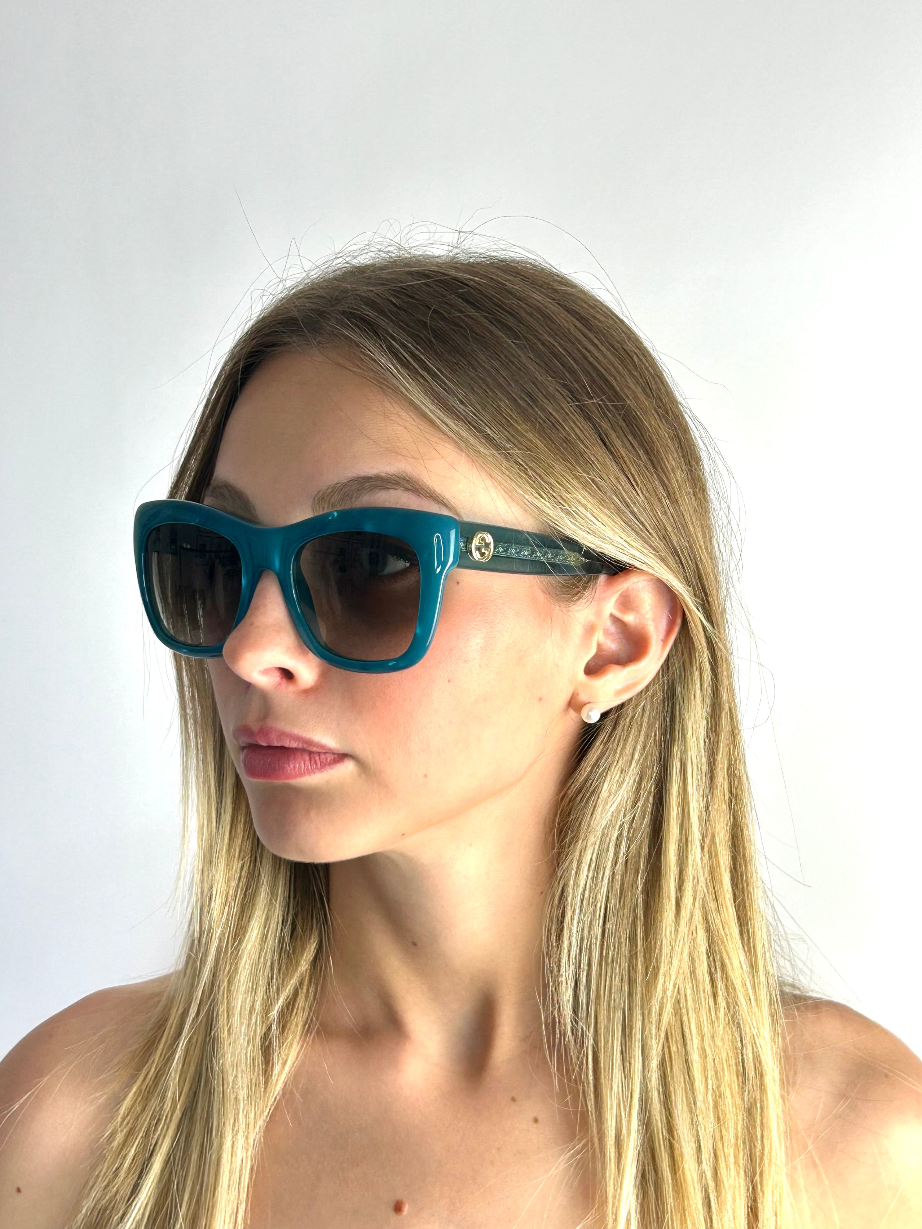 Occhiali da sole GUCCI GG3827/S BLU TRASPARENTE
