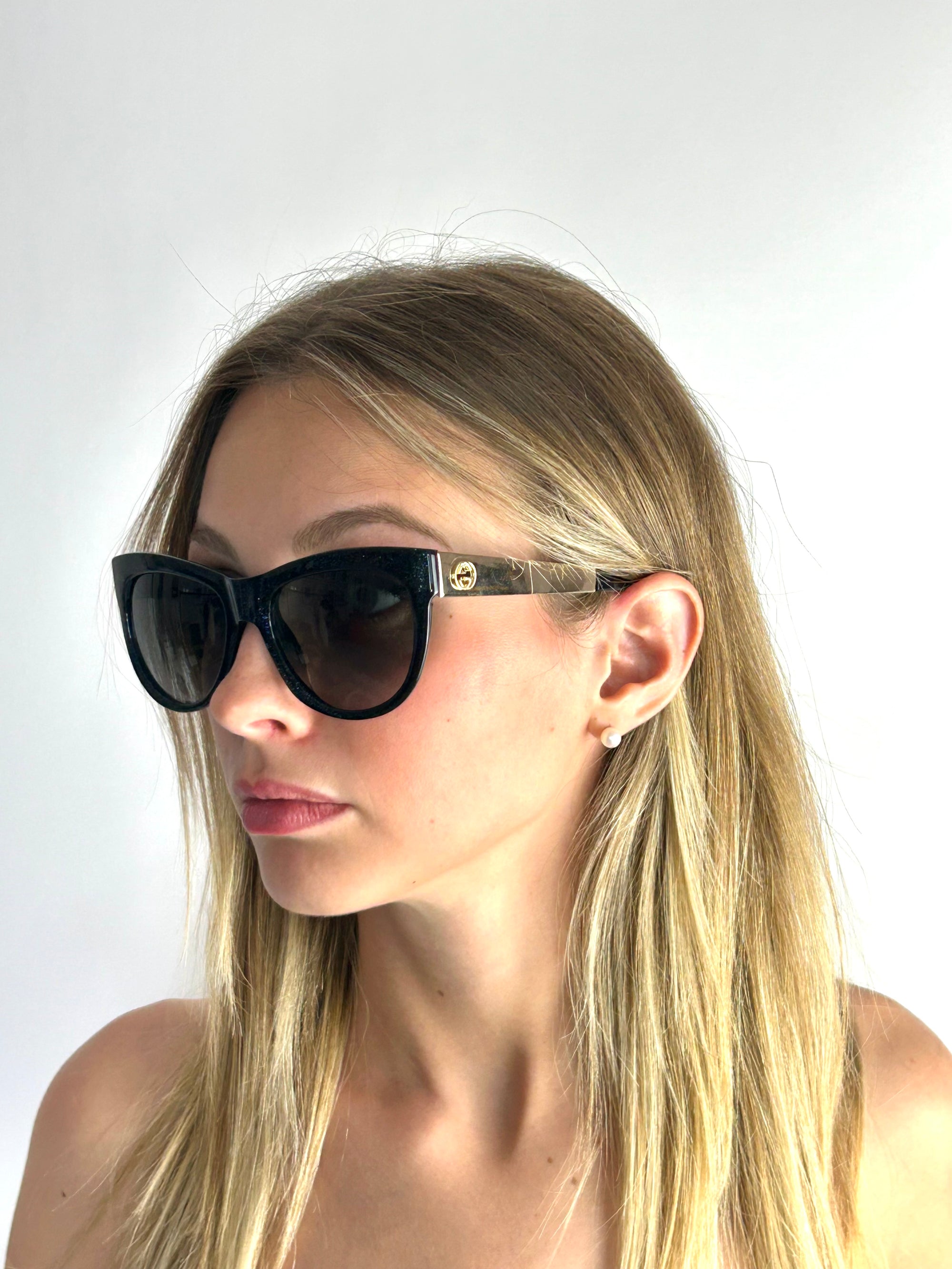 GUCCI GG3739/N/S BLUE GLITTER GOLD sunglasses