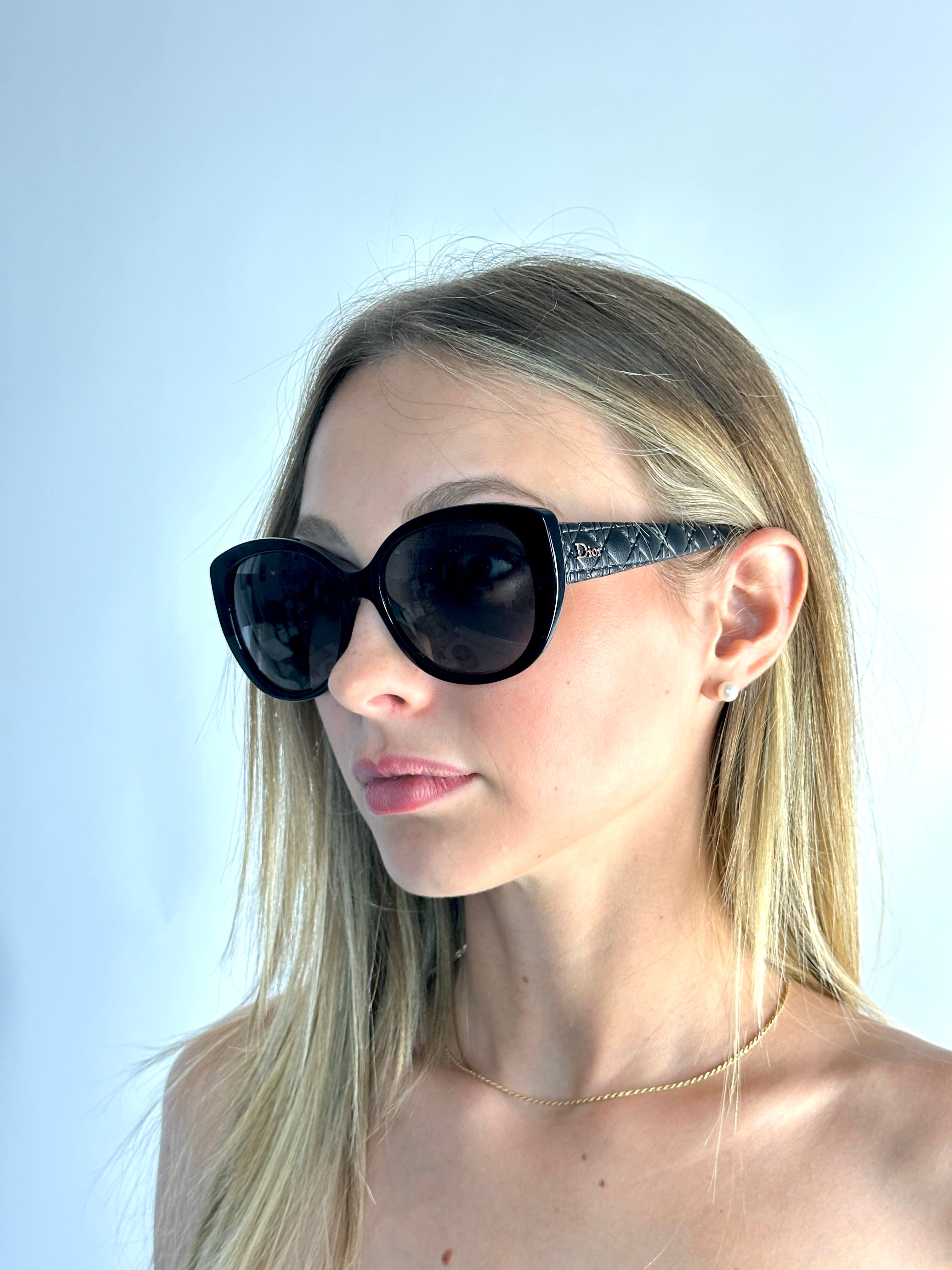DIOR DIORLADY1R HZ9/HD BKLTHR REDRB sunglasses