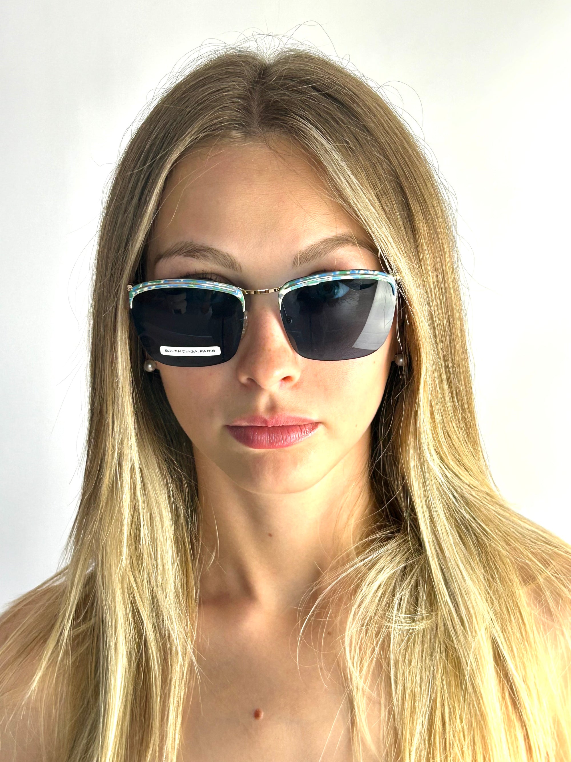 BALENCIAGA BAL 0129/S 01X/8F BLUE-GOLD sunglasses