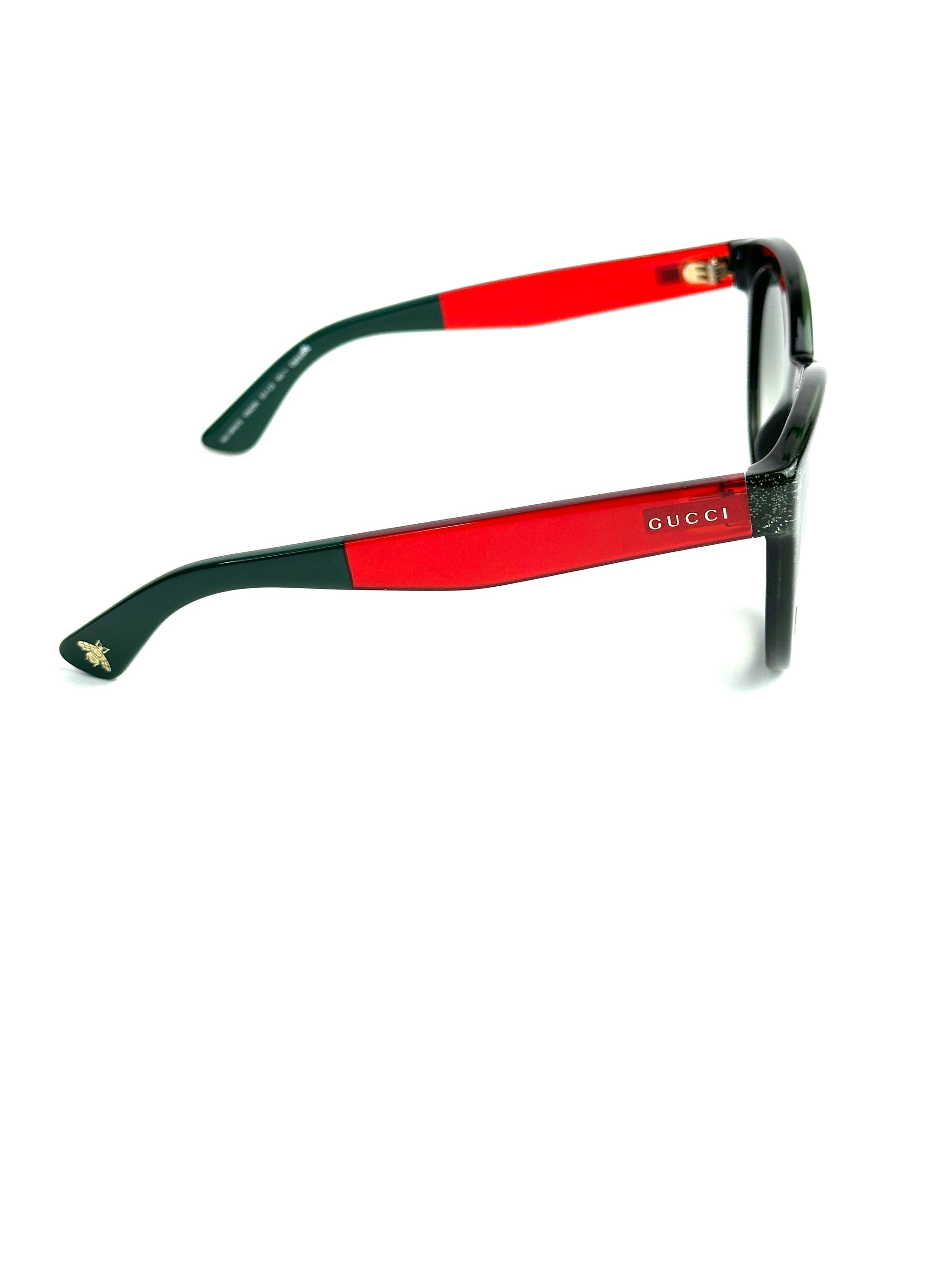 occhiali da sole GUCCI GG3810/S VERDE GLITTER E ROSSO