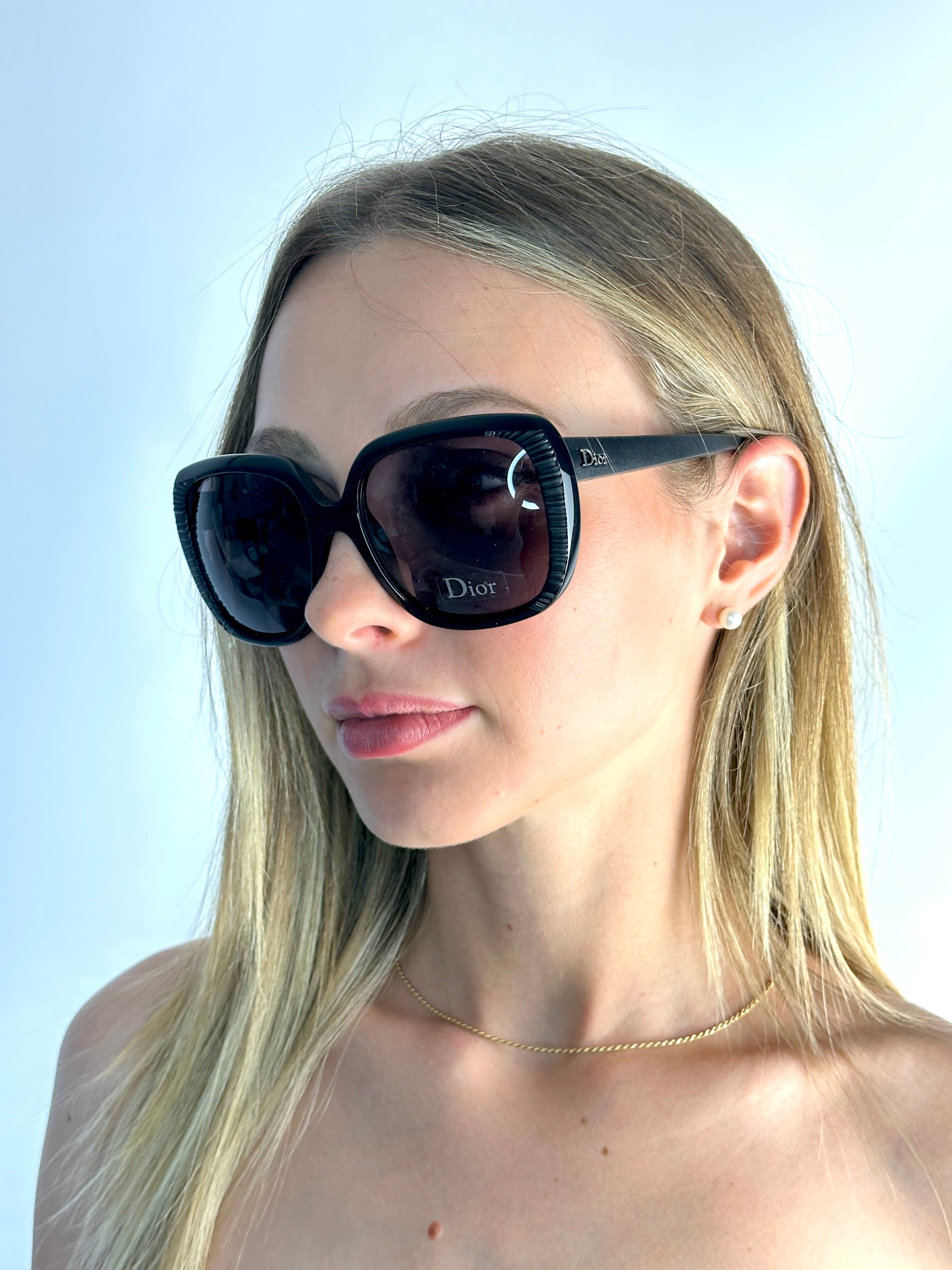 DIOR DIORAFFETAS1 648/Y1 BLK LEAT sunglasses
