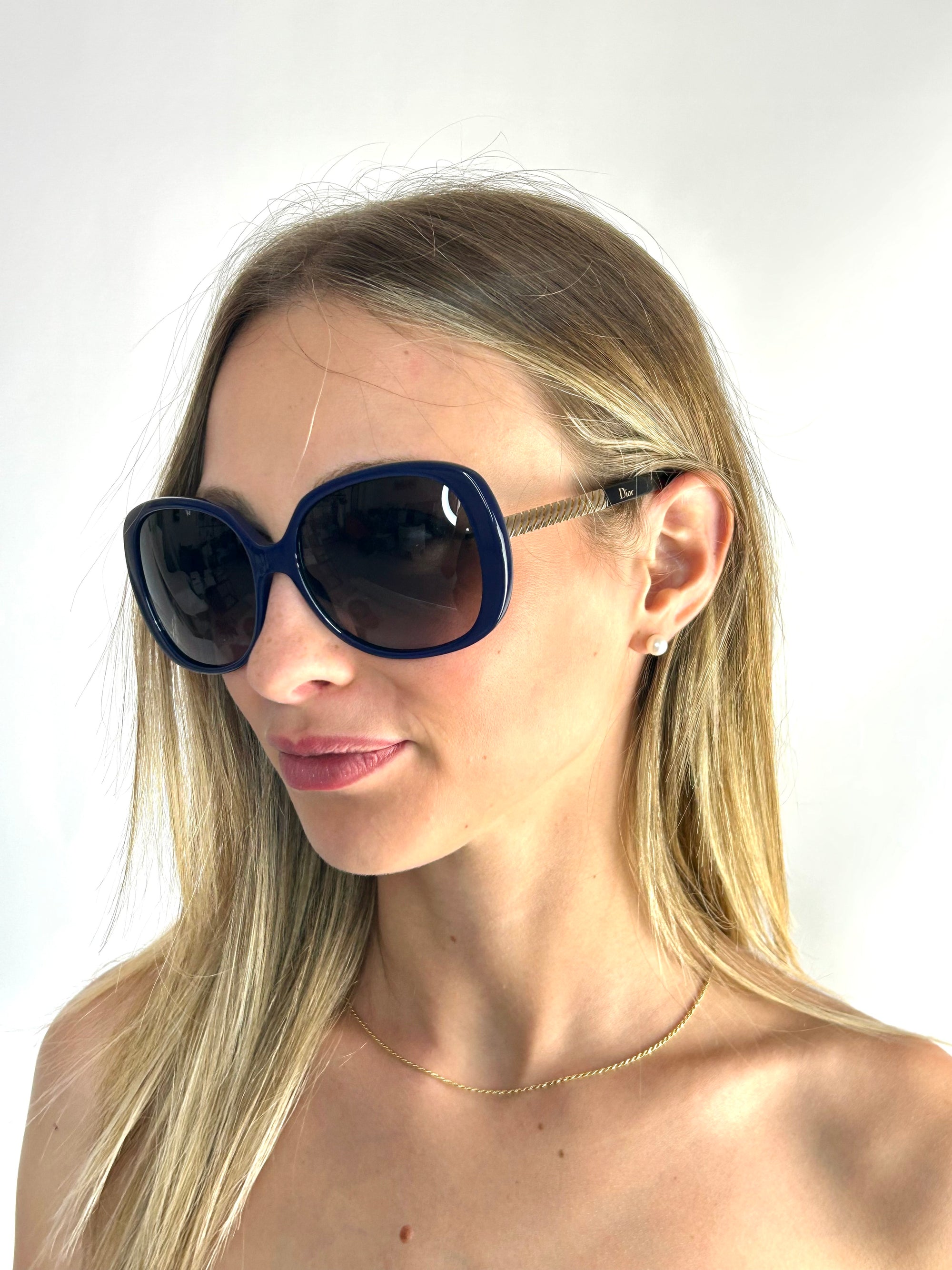 DIOR DIOREVER1 BSW/HD BLUE GOL sunglasses
