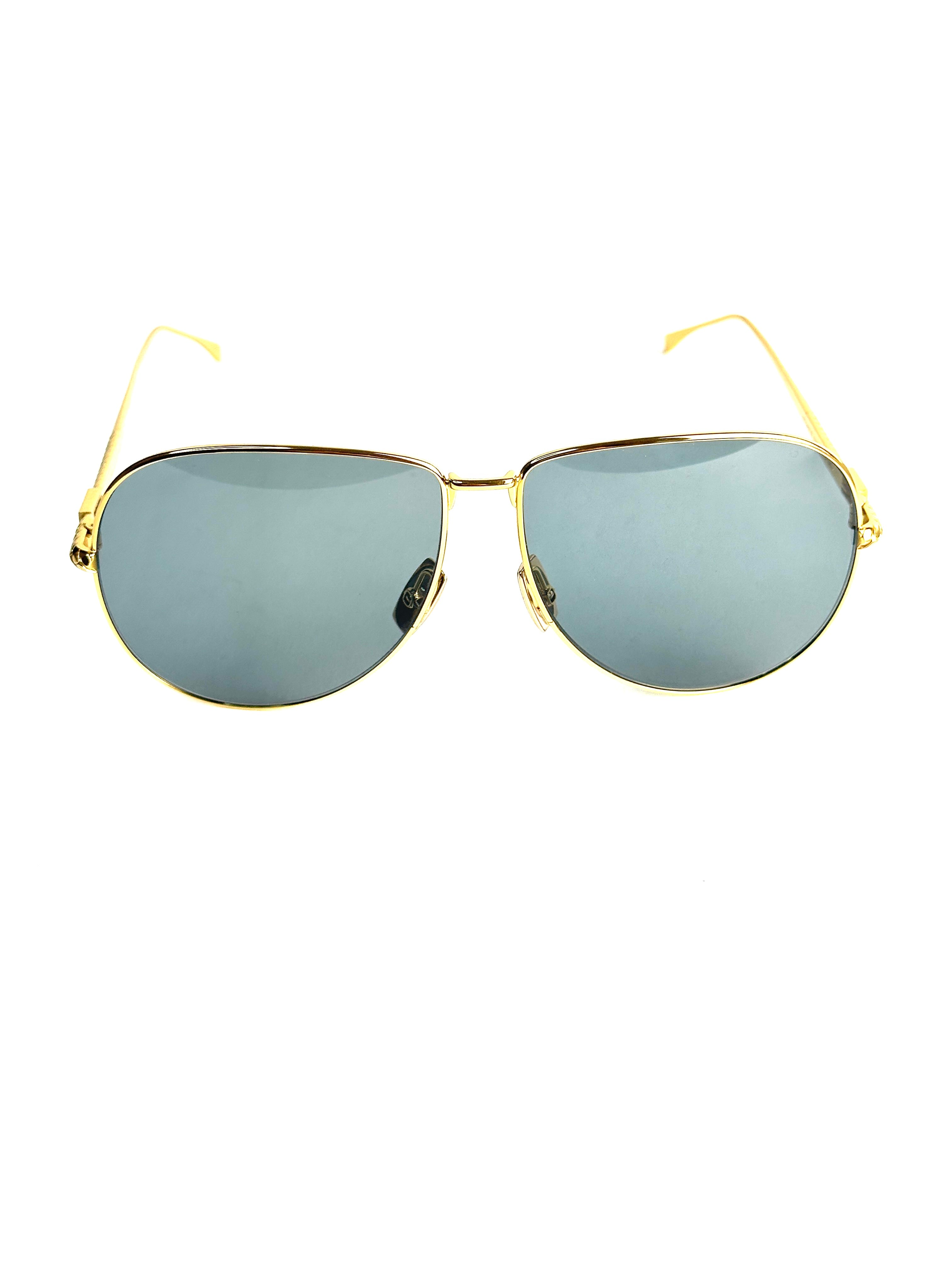 FENDI FF0437/S YELLOW GOLD BLUE LENS sunglasses