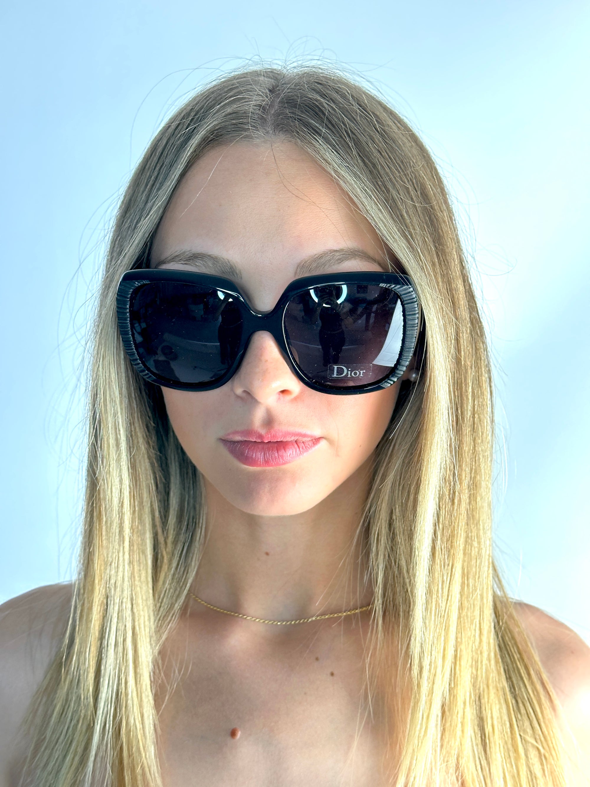 DIOR DIORAFFETAS1 648/Y1 BLK LEAT sunglasses