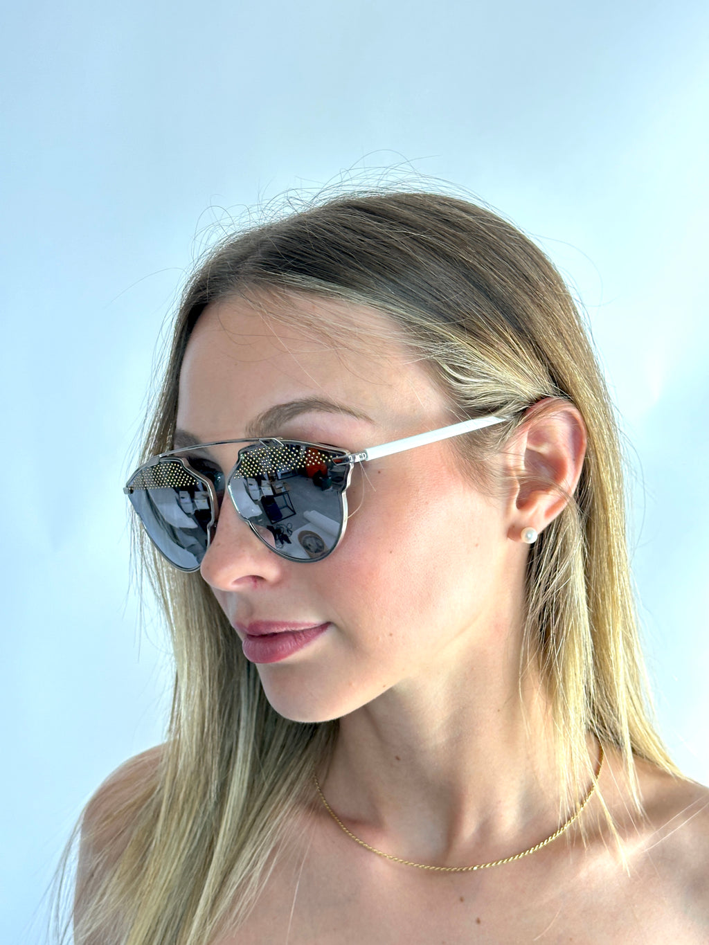 DIOR DiorsorealS 85L/DC PALLAD WHITE sunglasses