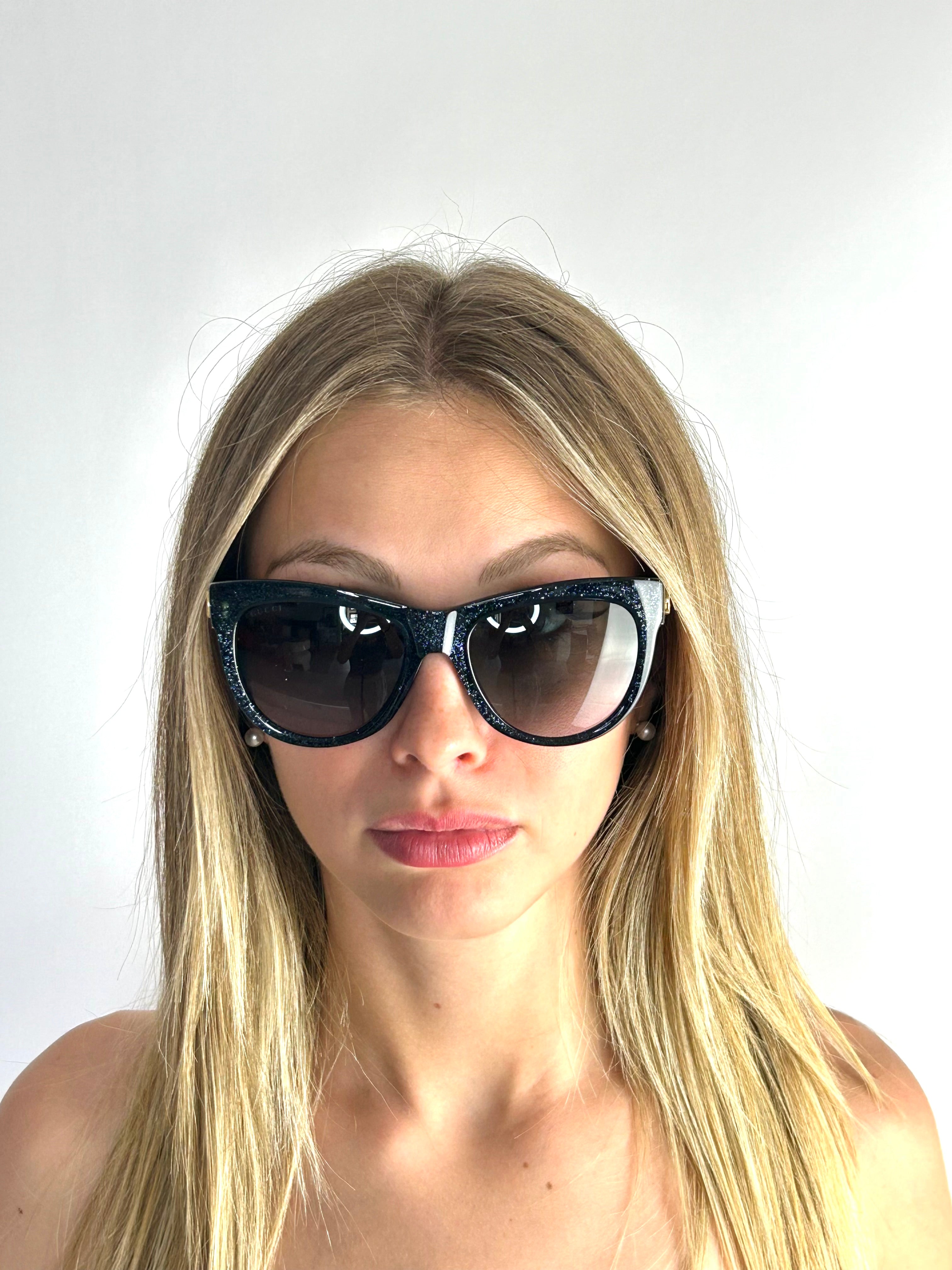 GUCCI GG3739/N/S BLUE GLITTER GOLD sunglasses