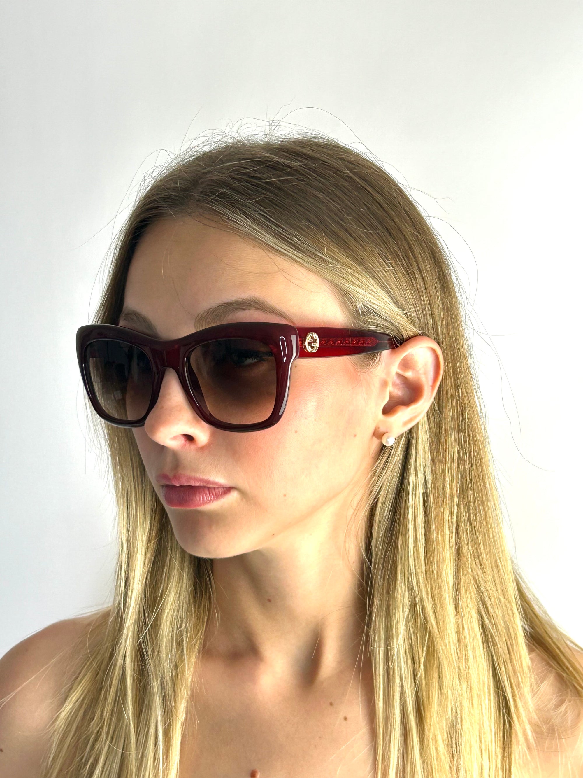 occhiali da sole GUCCI GG3827/S ROSSO TRASPARENTE