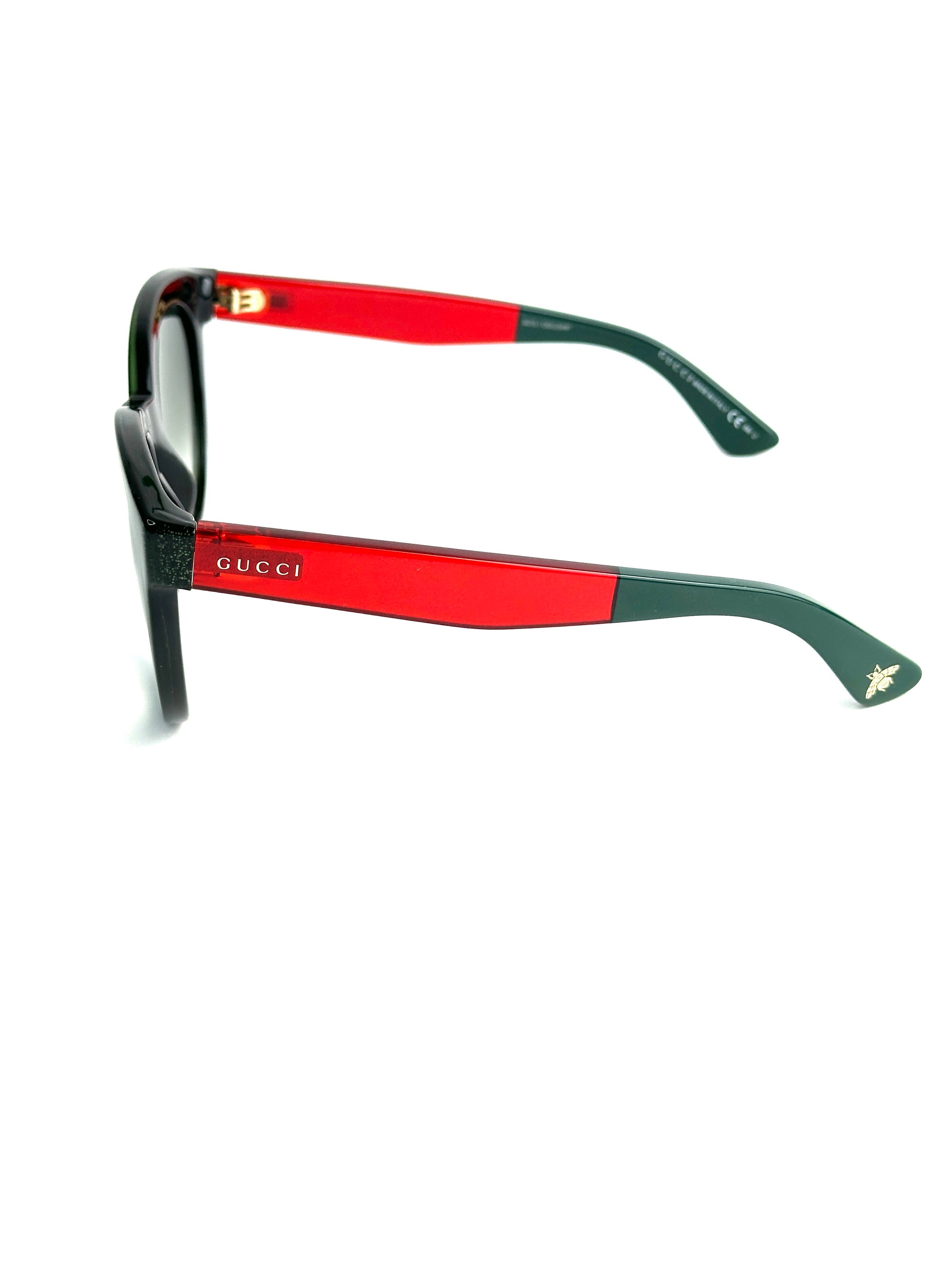occhiali da sole GUCCI GG3810/S VERDE GLITTER E ROSSO