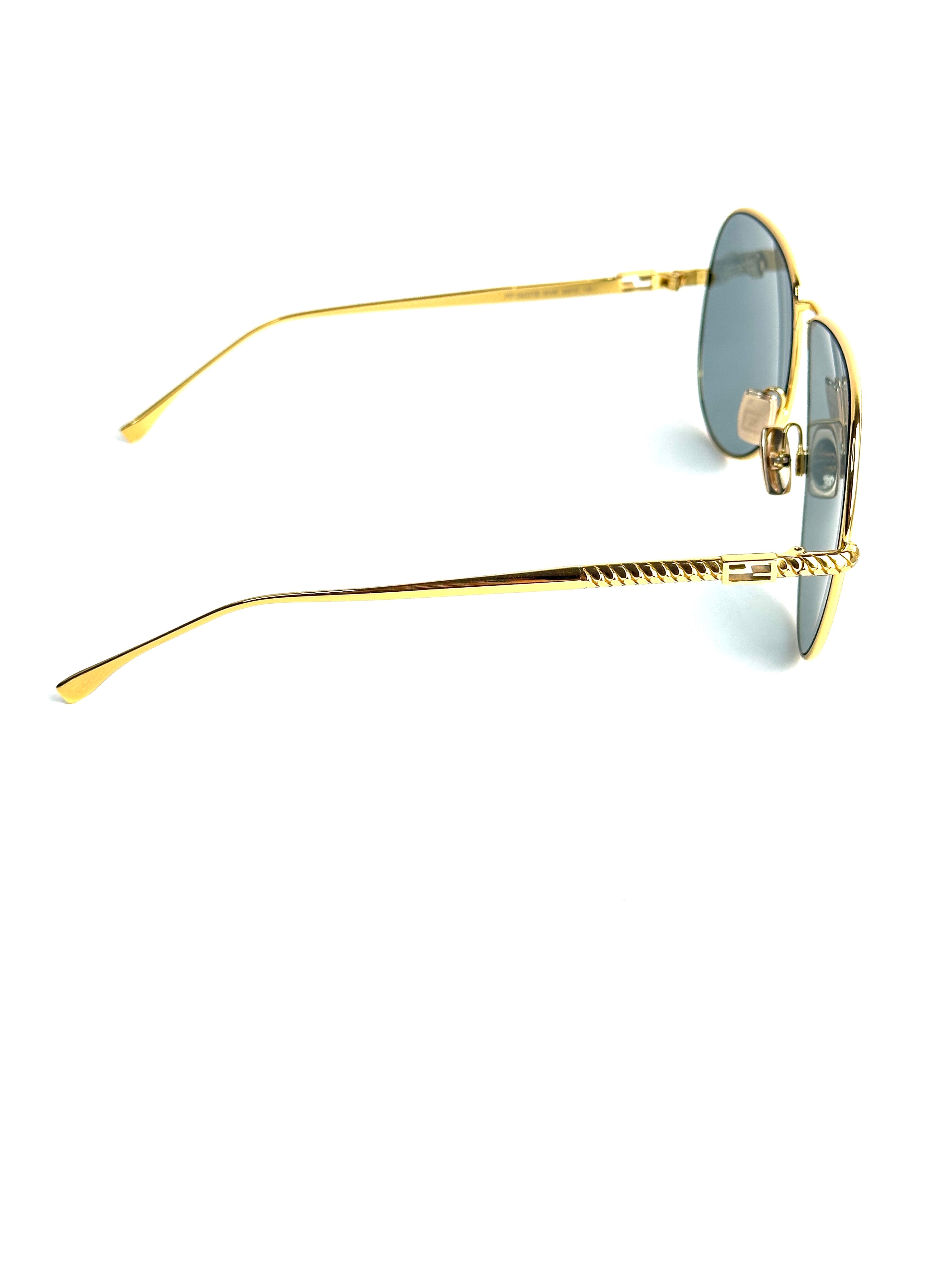 FENDI FF0437/S YELLOW GOLD BLUE LENS sunglasses