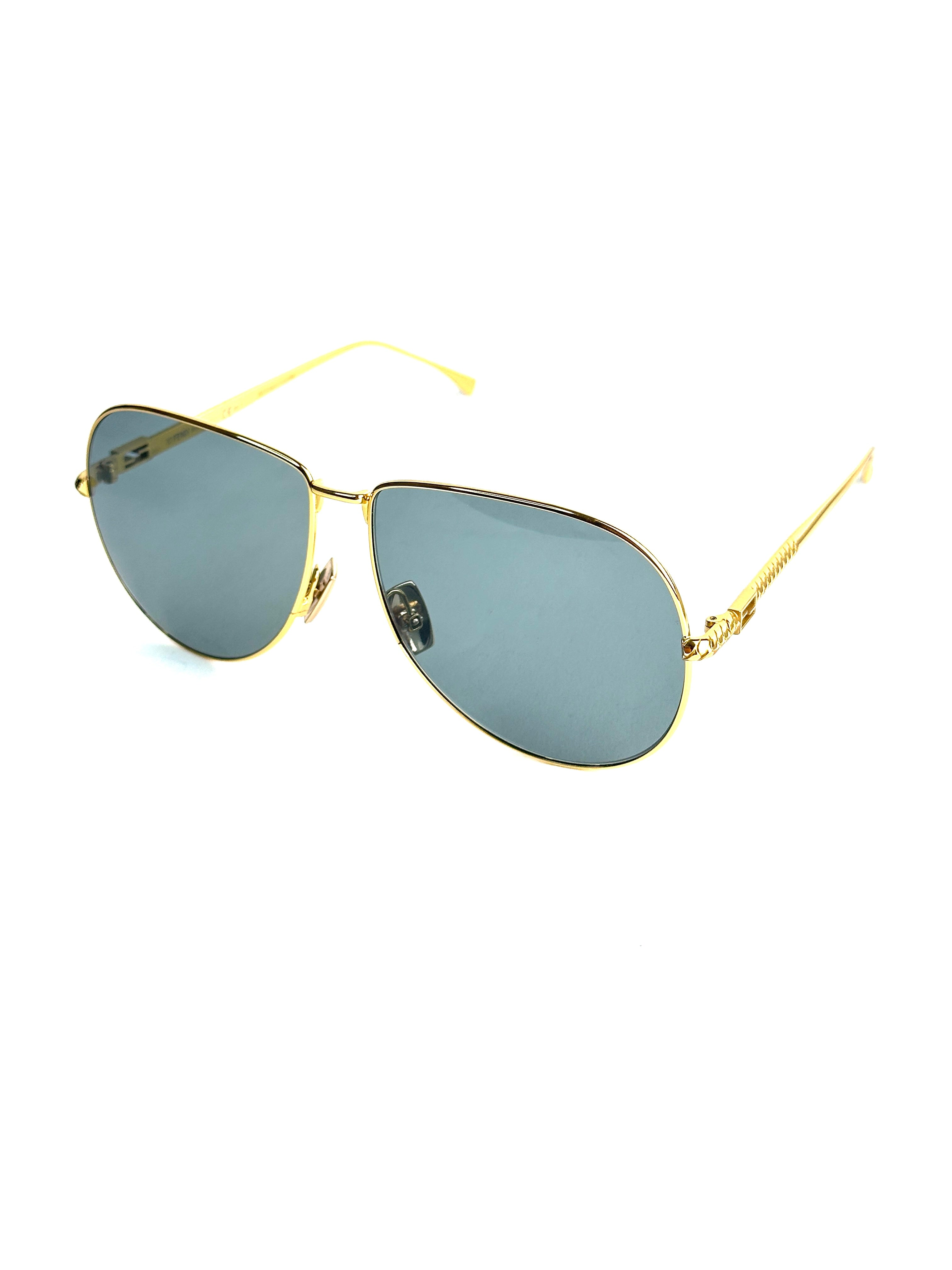 FENDI FF0437/S YELLOW GOLD BLUE LENS sunglasses